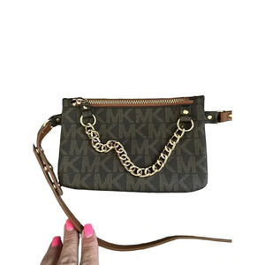 Michael Kors MK Signature Women's Brown Leather purse Bag